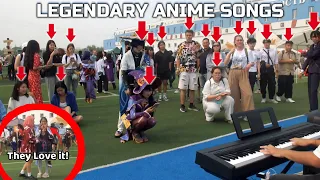 I played LEGENDARY and NEW ANIME SONGS on piano in public