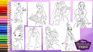 Coloring Princess and the Frog - Princess Tiana & Prince Naveen - Disney Coloring Pages