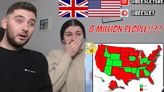 Biggest City In Each State | BRITISH COUPLE REACTS