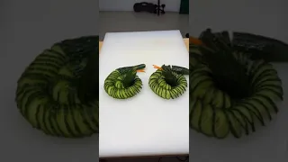 Cut The Cucumber Just So & It Becomes A Work Of Art | Cucumber Snake | Food Art | Cucumber Carving