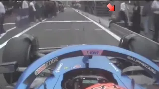 Esteban Ocon Pitlane entry incident onboard Azerbaijan GP