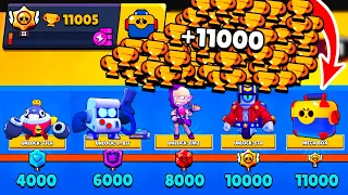 11000 Trophies NONSTOP without collecting TROPHY ROAD | Brawl Stars