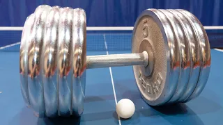 Playing Ping Pong with a 50kg Dumbbell I Pongfinity