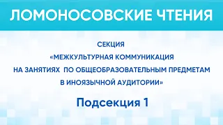 Межкультурная коммуникация на занятиях в иноязычной аудитории. Подсекция 1.