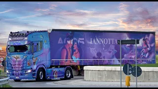 Truck GP Misano Italia | Showtrucks coming with chrome Scania V8 open pipes, nice painted and lights