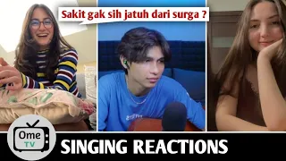 Reaksi ciwik ciwik Eropa setelah di nyanyiin lagu dari bahasa mereka | SINGING REACTIONS OmeTV