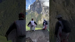 Climbers reaction to two wing suiters #shorts #extreme #dangerous