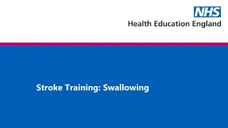 Stroke Training: Swallowing