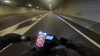 SUZUKI GSXS-750 NIGHT DRIVE TUNNEL ll POV RIDE PURE SOUND