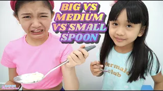 BIG vs SMALL vs MEDIUM SPOON CHALLENGE | KAYCEE WONDERLAND