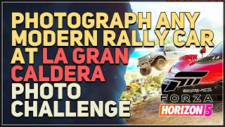 Photograph any Modern Rally Car at La Gran Caldera volcano Forza Horizon 5
