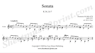 Scarlatti : Sonata in D minor, K 34, LS 7 - Guitar