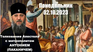Понедельник, 2 октября 2023 года. Толкование Апостола с митр. Антонием (Паканичем).