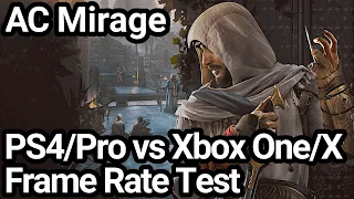 Assassin's Creed Mirage PS4/Pro vs Xbox One X/S Frame Rate Comparison