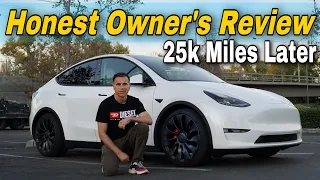 TESLA MODEL Y OWNER'S Review. FULL Cost to Own after 25000 miles #Tesla #teslamodely