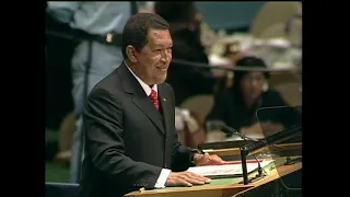 Presidente Hugo Chávez en la Asamblea General de la ONU, 20 de septiembre de 2006: ¡Huele a azufre!