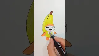 DRAWING BANANA CAT 🍌 COLORING BANANA CAT #SHORTS #MEME #DRAW!