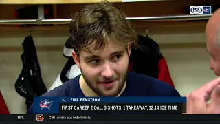 Emil Bemstrom happy to get first goal out of the way | BLUE JACKETS-COYOTES POSTGAME