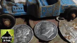 1.5 Hour Hunt! ~ 23 Coins ,2 SiLvEr ,Vintage Pendant ,1950s Midgetoy