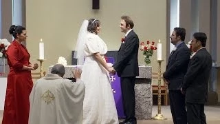Marriage Vows and Wedding Ring Exchange at St. Peters Church Woodbridge