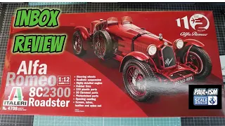 Italeri 1/12 Alfa Romeo 8C 2300 Roadster In Box Review 4708