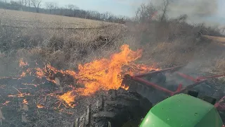 John Deere Fighting Field Fires Helping The Fire Department Video!