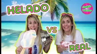 HELADO vs REALIDAD | Ice Cream vs Real Food!! Doble Twins