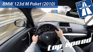 BMW 123d M Paket (2010) on German Autobahn - POV Top Speed Drive