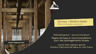 Webinaire Règles de base et recommandations pour des aménagements réussis