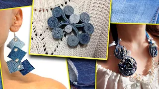 Amazing Craft With Old Jeans. Jewelry Making From Old Jeans