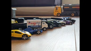 Big Parking Garage Mini Cars Tractor Video for Kids and Toddlers Using Lift