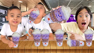 Ryan's World and CKN Boys Calvin and Kaison Try the Grimace Shake Challenge in Real Life!