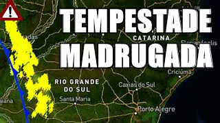 tempestade noturna ocorrendo agora frente fria