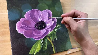 How to Paint Purple Flower / Acrylic Painting / Correa Art