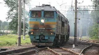 Тепловоз 2ТЭ116-1366 в ст. Аэгвийду / 2TE116-1366 passing Aegviidu station