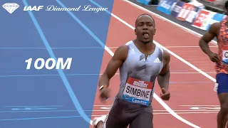 Akani Simbine streaks to victory in the 100m sprint in London - IAAF Diamond League 2019
