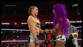 WWE Royal Rumble 2019 Sasha Banks vs. Ronda Rousey - RAW Women's Championship Match