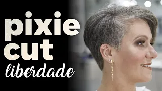 PIXIE CUT GRAY HAIR ✨ | CUTTING IN WHITE HAIR 😍 | SLIDE TECHNIQUE PAULO FREITAS ✂️