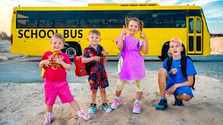 Five Kids teach School bus rules with friends + more Children's videos