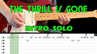 THE THRILL IS GONE - Guitar lesson - Intro solo with tabs (fast & slow) - B.B. King