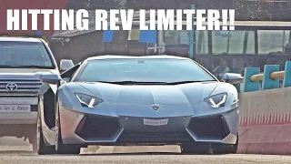 Lamborghini Aventador Hitting Rev Limiter at High Speed - LOUD V12