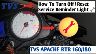 How To Reset / Turn Off Service Reminder Light : TVS Apache RTR 160/180 🔧