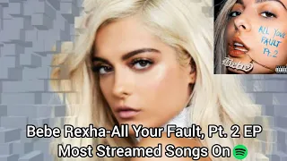 Bebe Rexha-All Your Fault, Pt. 2 EP Most Streamed Songs On Spotify