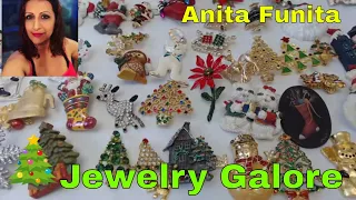 $80 Shop Goodwill Holiday Christmas Brooch Jewelry Galore, christopher radko, Trash to treasure