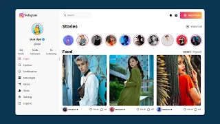 How To Make A Website Like Instagram Using HTML CSS - Instagram Redesign