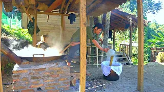 The most ancient process of processing and refining sugar cane, Kong Living off the grid