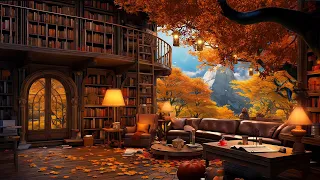 Sweet October Autumn Jazz in Bookstore Cafe Ambience ☕ Relaxing Jazz Bossa Nova Music to Working