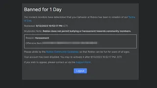 roblox just banned me