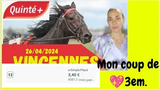 pronostic Tiercé-Quarté-Quinté à Vincennes vendredi 26 avril #pronostic #quinté #pmu #zeturf