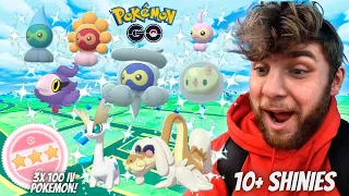 ✨Shiny Castform Hunt! Shiny Drampa CAUGHT, 3+ 100 IV Pokemon and 10+ Shiny Pokemon In Pokemon Go!✨